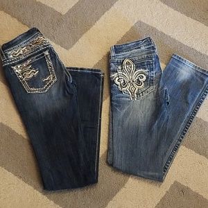 2 pairs of Miss Me jeans.  Both size 25 straight.